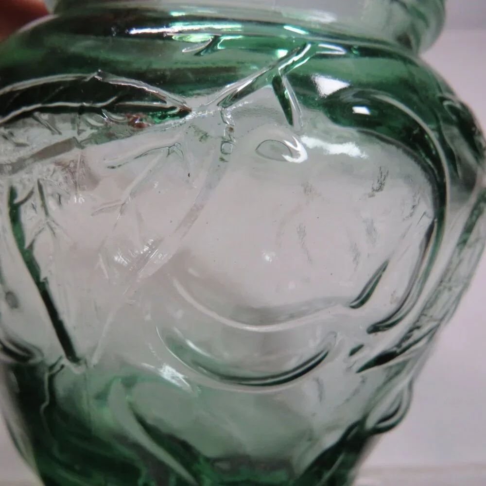 Green Orchard Fruit Glass Jar w decorative Cork Lid